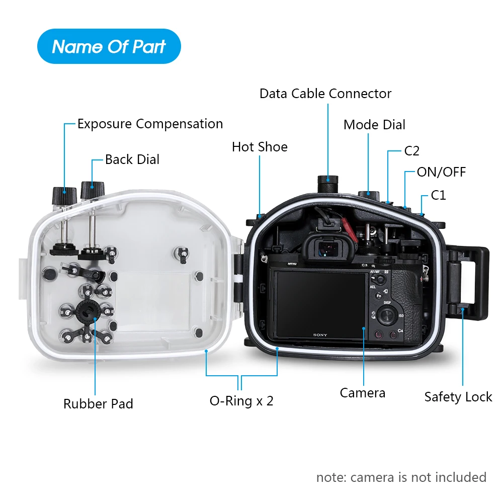 Seafrogs для Sony A7R II / A7S 40 м/130 футов Meikon корпус подводной камеры встроенный датчик