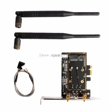 Мини BCM4352 867 Мбит/с+ Bluetooth BT 4,0 802.11AC/BGN Настольный PCI-E адаптер карта с Wifi антеннами Прямая поставка