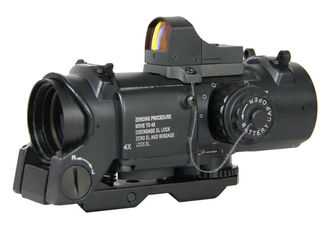 Cheap Hot Sale Tactical/Military/Airsoft 4x Fixed Dual Role Scope with Mini Red Dot for hunting for shooting CL1-0160