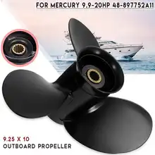 Auzan 9,25x10 морской подвесной Пропеллер для Mercury 9,9-20HP 48-897752A11 алюминиевый сплав 3 лезвия 14 сплайн зуб черный