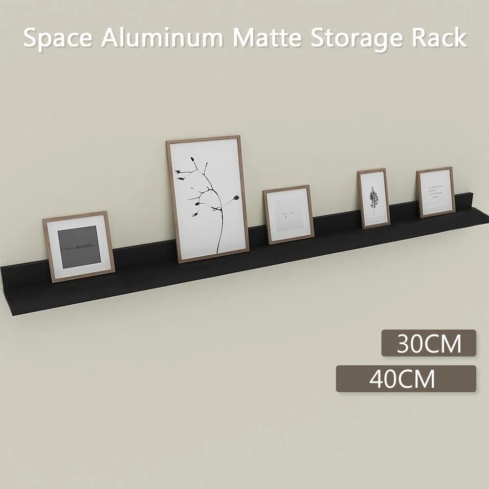 Вт, 30 Вт, 40 см стеллаж для хранения пространство Алюминий настенная полка Ванная комната Кухня Спальня Гостиная дома, отеля, утолщенной Организатор Цвет: черный