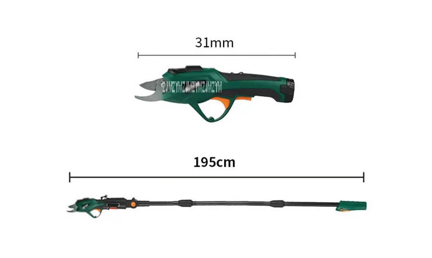 DC3.6V 1.3Ah литий электрический многоцелевой секатор ножницы ET1505 Садоводство фруктовое дерево секатор ножницы(с удлинительным стержнем