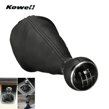 Palanca de cambio de engranaje de transmisión Handbook de 6 velocidades de cuero KOWELL para Volkswagen VW TOURAN 03-10/CADDY II 2 MK2 04-09 bota gaater