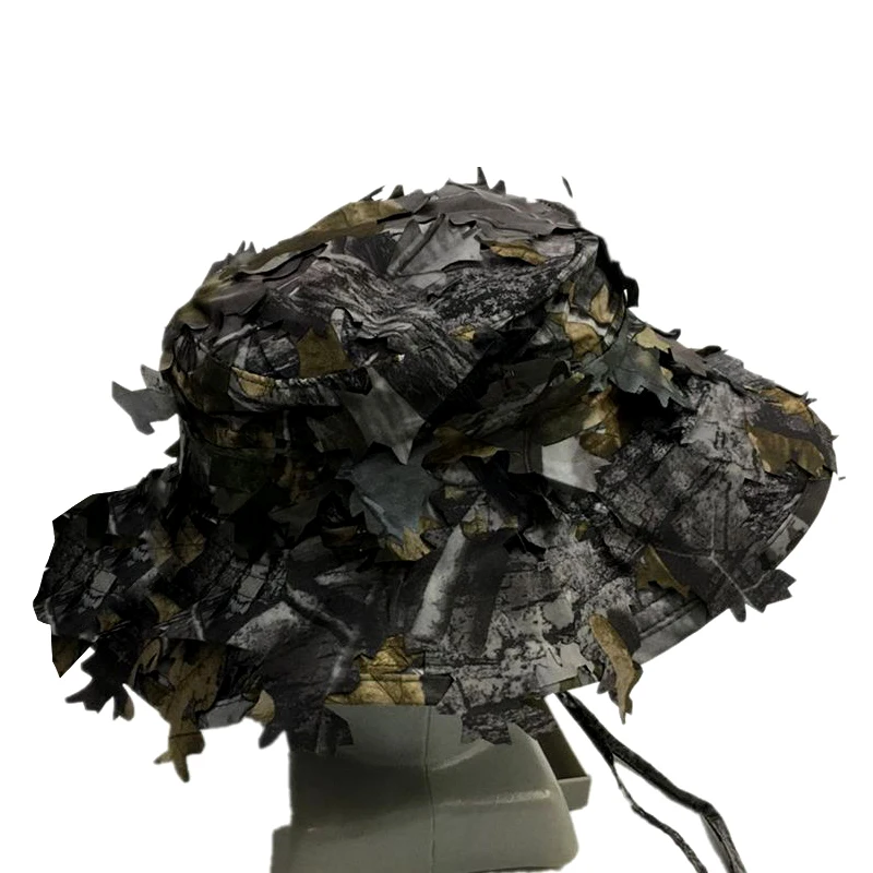 Outdoor Camouflage Hat Leaves Bionic Camouflage Hat Penny Cap Hunting Round W5L2