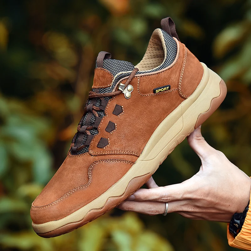 

Cow Leather Men's Shoes Leisure Outdoor Platform Shoes Men Casual 100% Genuine Leather Shoes Top Quality Men Sneakers C4