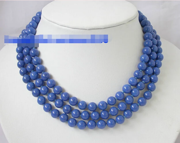 

FREE SHIPPING * N1460 BEAUTIFUL 50" 8mm lapis lazuli round necklace