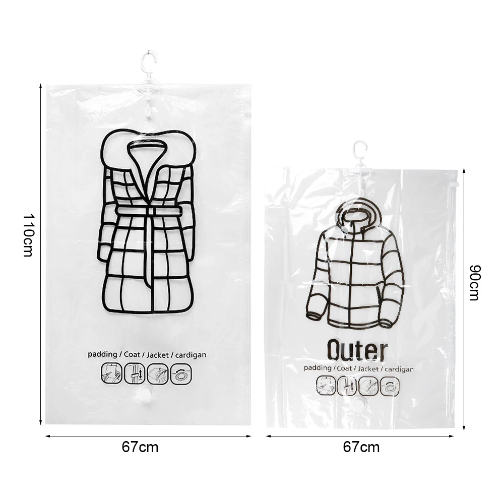 6 шт./компл. можно повесить Вакуумный пакет для хранения одежды складной прозрачный границы вакуумный компрессионный мешок герметичные пакеты для хранения для экономии места