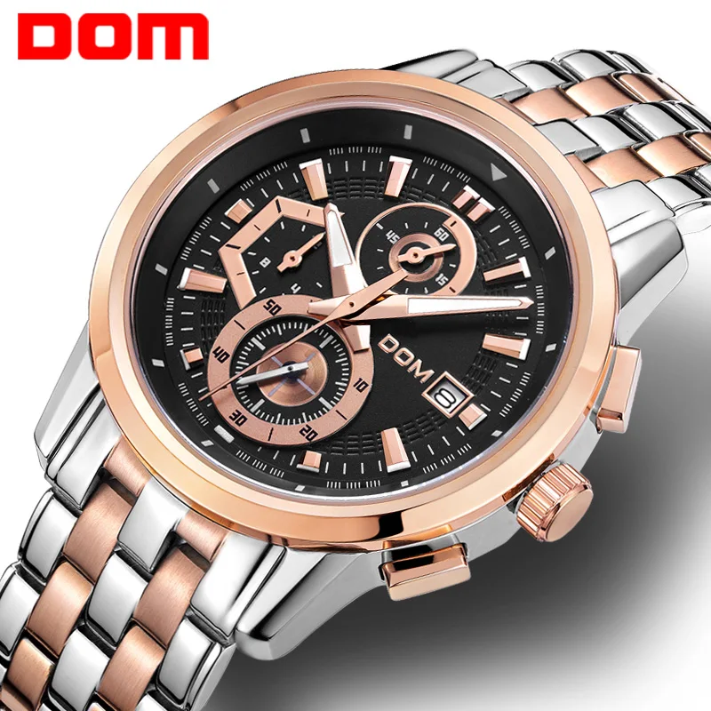 

DOM Men's Watch Sports Watch Man Fashion Quartz Wristwatch Military Chronograph Wrist Watches Men Army Clock Wrist Watch M-6033