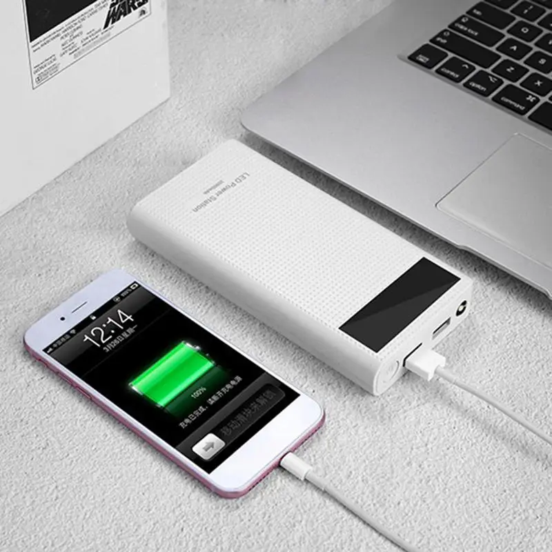 حار بيع 5 V المزدوج USB 18650 بطارية خزان الطاقة مربع DIY حالة قذيفة الهاتف المحمول شاحن آيفون 6 6 s 7 8 زائد ل xiaomi تهمة