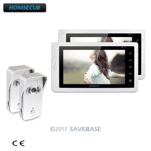 Homssecur 7 "проводной Hands-free видео дверной телефон домофон + Серебряная камера 2C2M