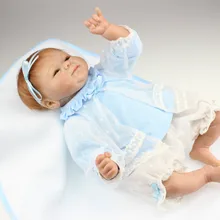 Полосатое платье горячая Распродажа Реалистичного reborn baby doll из мягкой натуральной touch детские куклы Рождественский подарок 17 дюймов