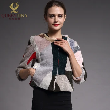 

Genuine Fur Sheepskin Coat for Women Winter Fashion Wool Coat Female Short Style Patchwork Outwear Warm Sheep Shearing Jacket