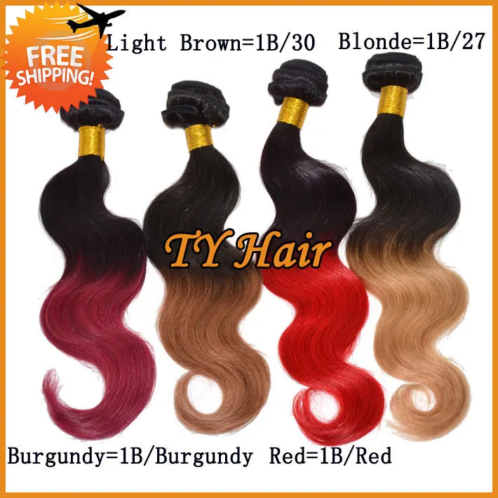 Ombre Hair Extensions Dip Dye Two Tone Color 1b Red 5a Virgin