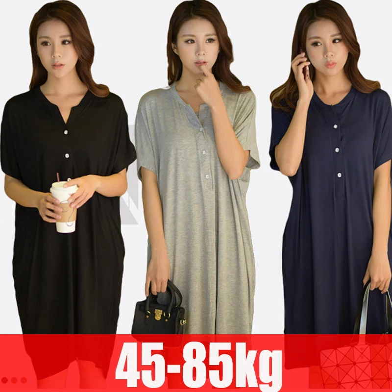 Women Nightgowns Summer Sleepwear Casual Night Dresses Plus size Short Sleeve Loose Nightdress Home Clothes