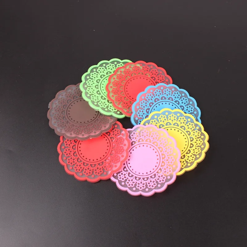 Silicone placemats Cute coasters Flower Shape Heat Insulation Cup Table