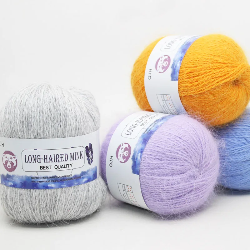 Drop Shipping Cashmere Long Plush Mink Yarn Wool Hand-Knitting Yarn for Weaving Sweater Hat Scarf Suitable Thread пряжа 50g 5