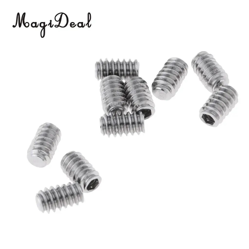 MagiDeal 10Pcs High Quality Stainless Steel Grub Screws for Surfboard Wakeboard Longboard Surfing Water Sports Accessory Silver