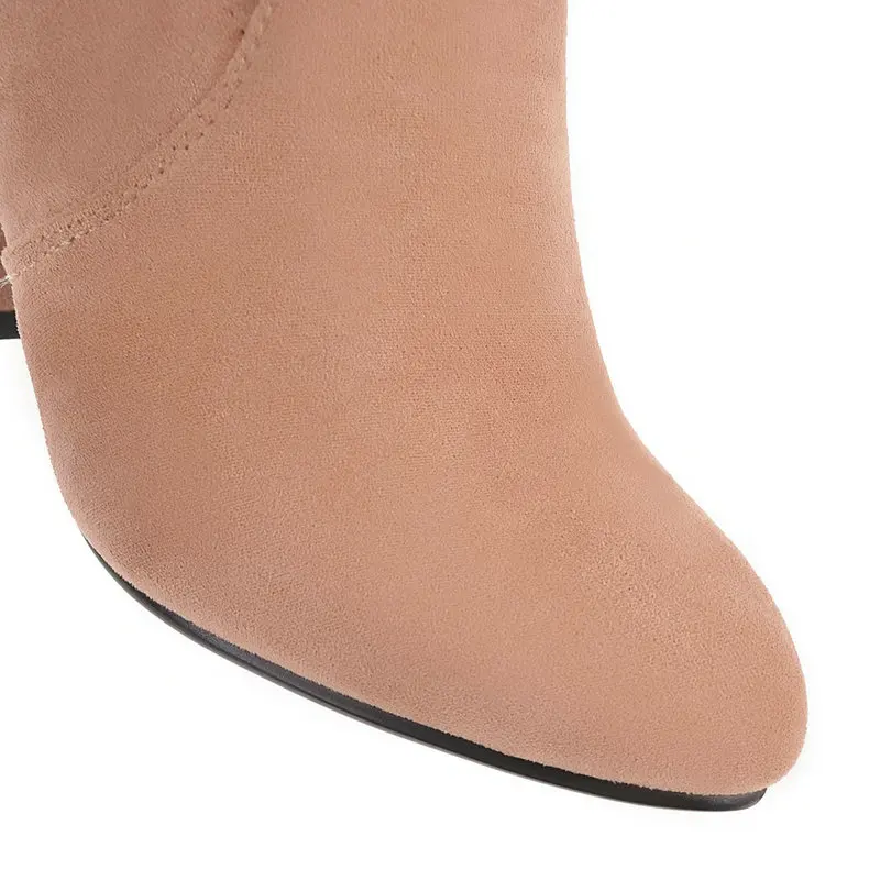 Talons Hiver Automne Parti Bottes Bout Nemaone Rond rose Chaussures Taille Genou Sur Hauts Le Femme 43 Nouvelle Femmes Grande Robe Noir Dames 42 gris 5qqwP7FO
