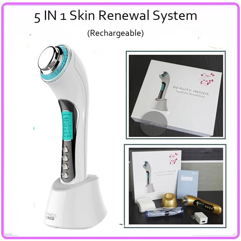 3MHZ Ultrasonic Galvanic Ion Photon Facial Beauty Equipment Led Machine For Skin Rejuvenation Acne Freckle Wrinkle Remover