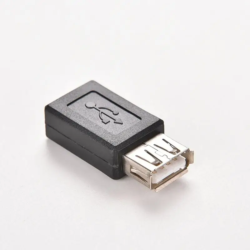 

New Black USB 2.0 Type A Female to B Female Micro USB 5 Pin Data Cable Adapter Cheap Quality USB Plug Convertor Connector 1PC