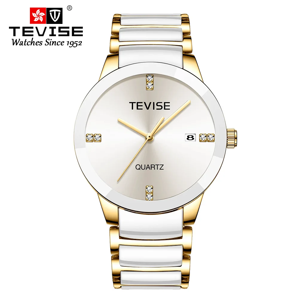 TEVISE Man Watch 2019 Luxury Brand Quartz Wristwatch Mens Ceramic Casual Personality Male Clock erkek kol saati T845GS (15)