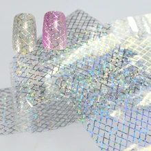 100x4 см прозрачная Лазерная блестящая Фольга для дизайна ногтей 3D Голо полый паутин дизайн ногтей для рукоделия красота наклейка CHXK80-93