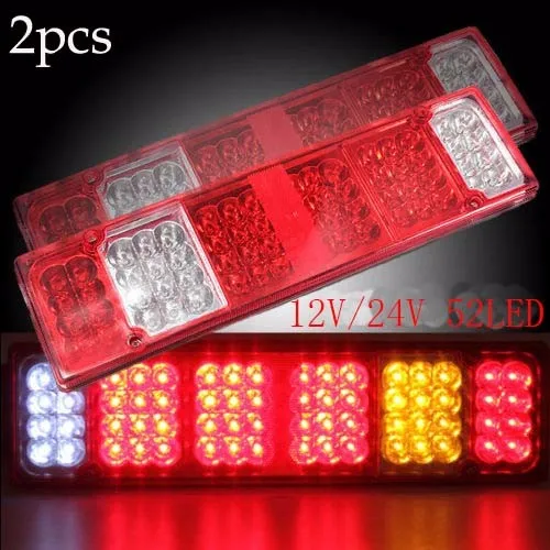 

12V/24V 52 LED Trailer Truck Van Camper Rear Tail Stop Fog Indicator Light Lamp