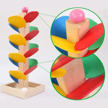 

Kids Children DIY Mini Wooden Tree Tower Ball Beads Run Game Educational Toy Colorful FJ88