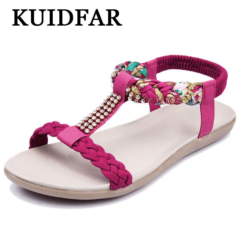 

Women's Sandals Women's Summer Shoes Woman Footwear Crystal Soft Leather Beach shoes Sandalias Mujer