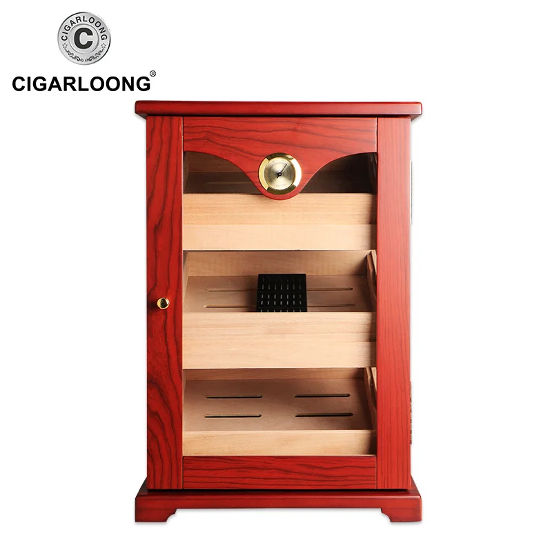 CIGARLOONG Cigar Case Wooden Display box Cigar cabinet With handle cigar humidifier HH-1012