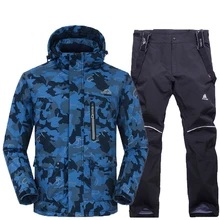 Новинка, высокое качество,, Мужская лыжная куртка+ штаны, уличная одежда, для пеших прогулок, кемпинга, верховой езды, ветрозащитный, водонепроницаемый лыжный костюм