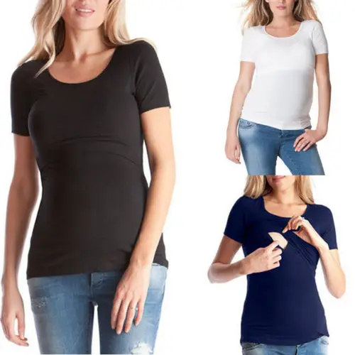 

Fashion Maternity T-shirt Breastfeeding Clothes Nursing Tops For Pregnant Women Short Sleeve T-Shirt