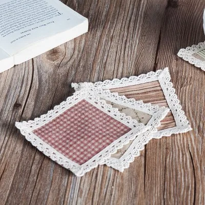 

European cotton weaving square heat insulation cup mat 11*11cm free shipping