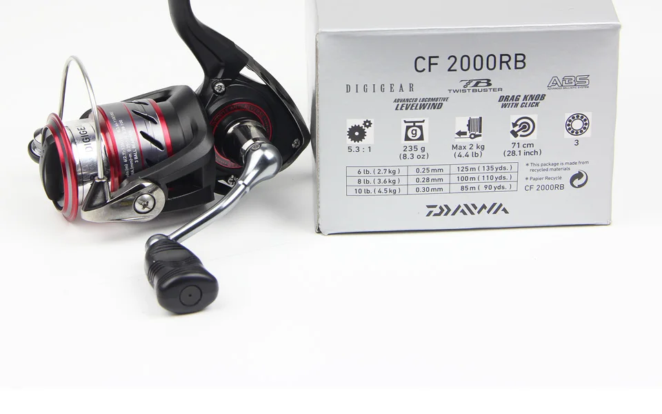 Новинка, DAIWA CROSSFIRE 3BB CF2000RB CF2500RB CF3000RB CF4000RB DIGIGEAR TWIST BUSTER спиннинговая Рыболовная катушка