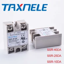 Однофазное твердотельное реле SSR-40DA SSR-25DA SSR-10DA Инвертор постоянного тока в переменный 3-32VDC Вход 24-380VAC Выход твердотельные реле постоянного тока