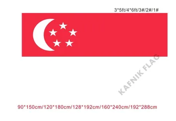 

KAFNIK,free shipping 90x150cm/128*192cm/160*240cm/192*288cm big flags Singapore national Banner for Indoor Outdoor Decorative