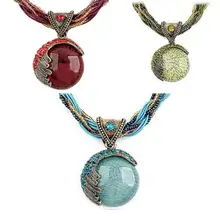 Пирсинг знаменитостей круглый рейки шар кристалл женщин счастливый divination камень кулон ожерелье камень кулон короткие