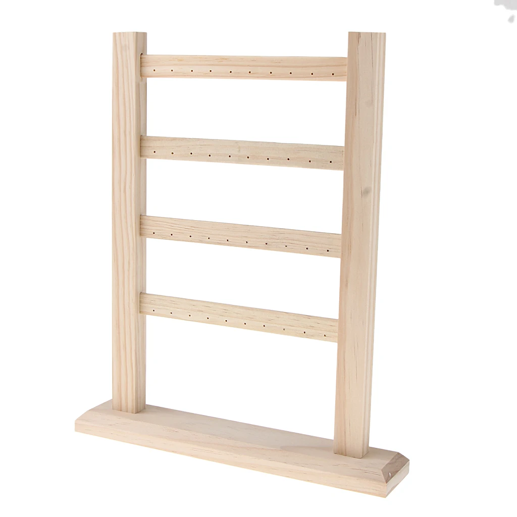 Natural Wooden Jewelry Organizer Display Rack Earrings Bracelet Show Rack Display Stand