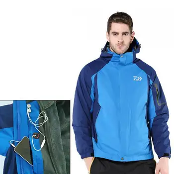 

Mens Softshell Fishing Clothing Mens Autumn Winter Windproof Jacket Sunscreen Outdoor Hiking Fishing Fleece Clothes Daiwa Pesca