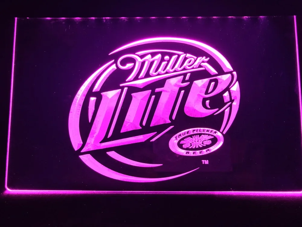 A016 Miller Lite/Пиво отображает логотипы светодиодный неоновый светильник