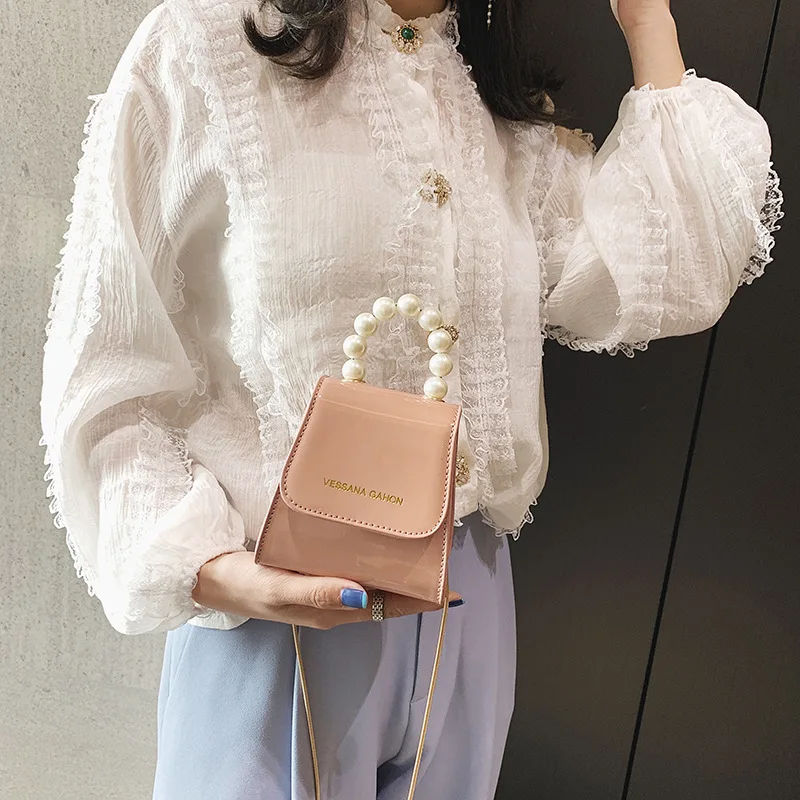 

Torebki Damskie Shoulder Messenger Bag Women Fashion PU Leather Pearl Handle Flap Hand Bags Crossbody Women Bolsa Feminina