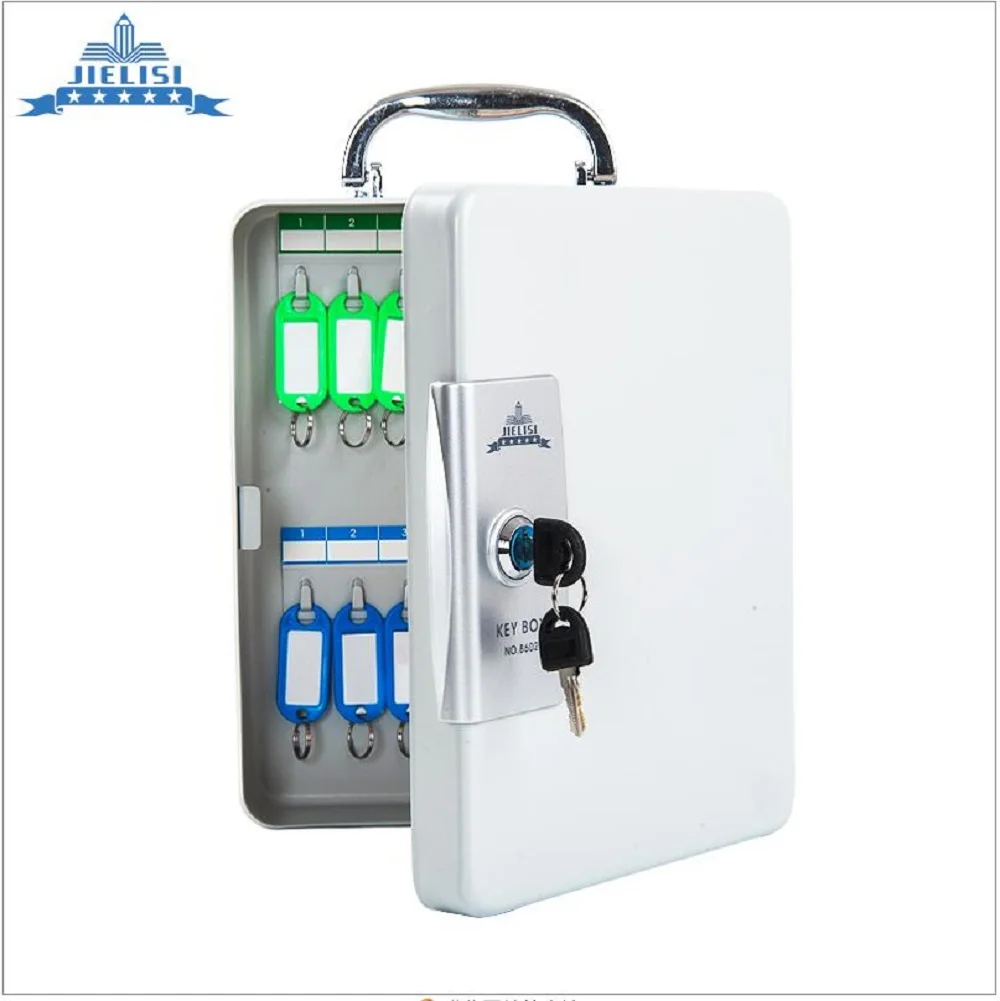 Key Cabinet Lockable Metal Box With 32 Tags Wall Mounted Security Key Storage For Property Management Company Home Office