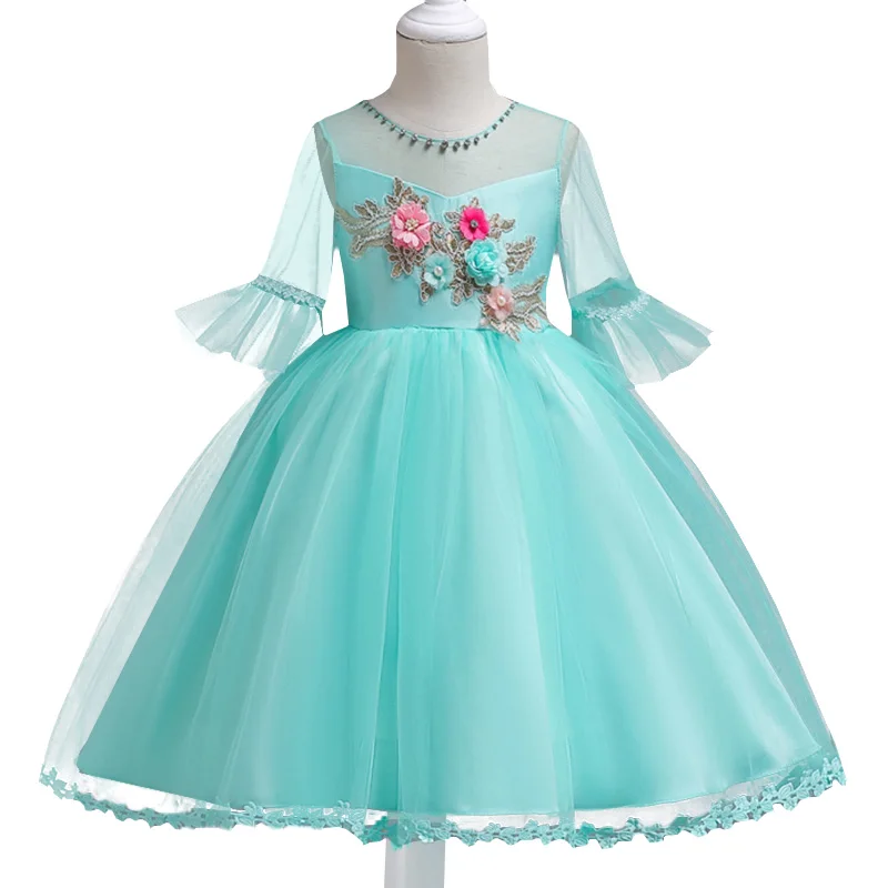 Бальное платье для девочек, вечернее платье на свадьбу, день рождения, праздничные Платья с цветочным рисунком для вечерние, платье для