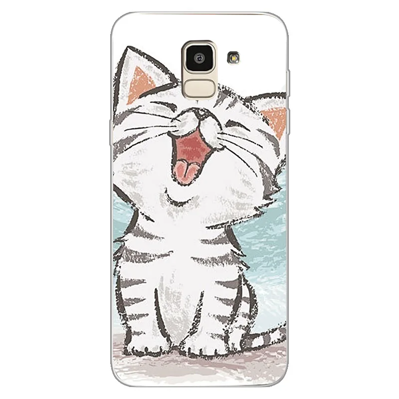 Phone Case For Samsung S8 S9 Plus S7 Edge Note 9 A5 J5 A8 Plus A7 Flower Cat Marble Case Cover Skin Funda Coque