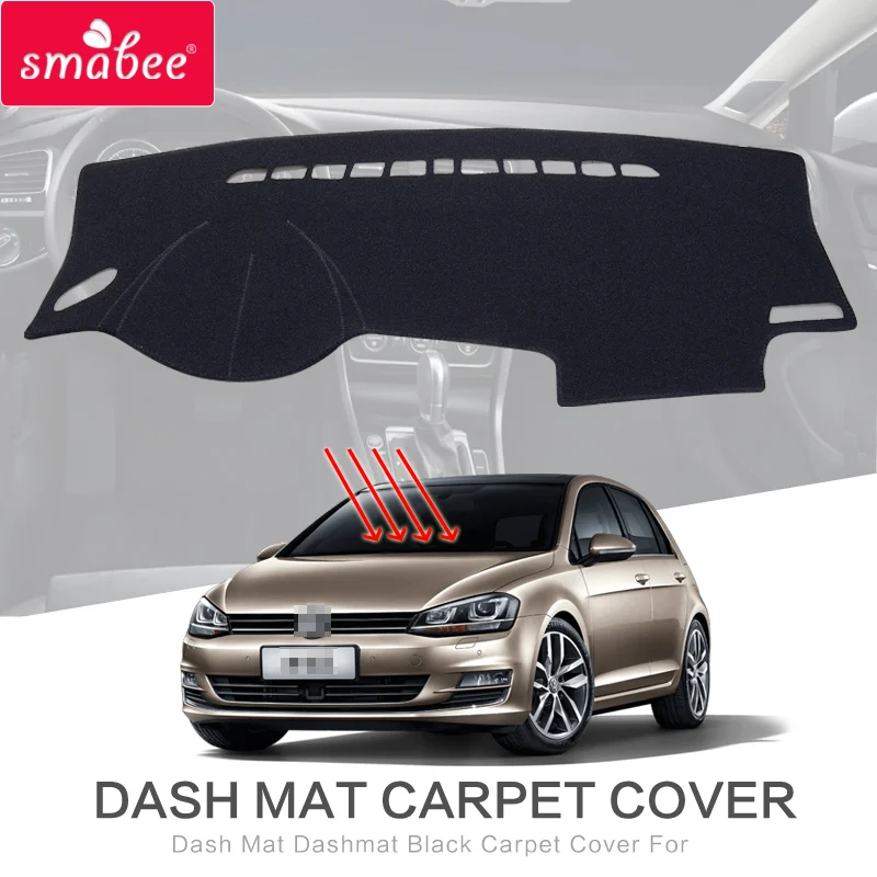 Дешевый Smabee тире коврик покрытие для приборной панели черный для Volkswagen GOLF7 MK7 GTI R 2013 2016 ковровое покрытие изоляции мат Автомобильный интерьер