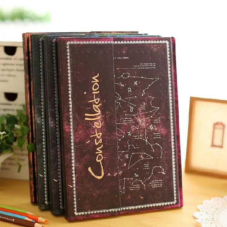 

Constellation" Big Diary Notebook Hard Cover Vintage Notepad Sketchbook Journal School Memo