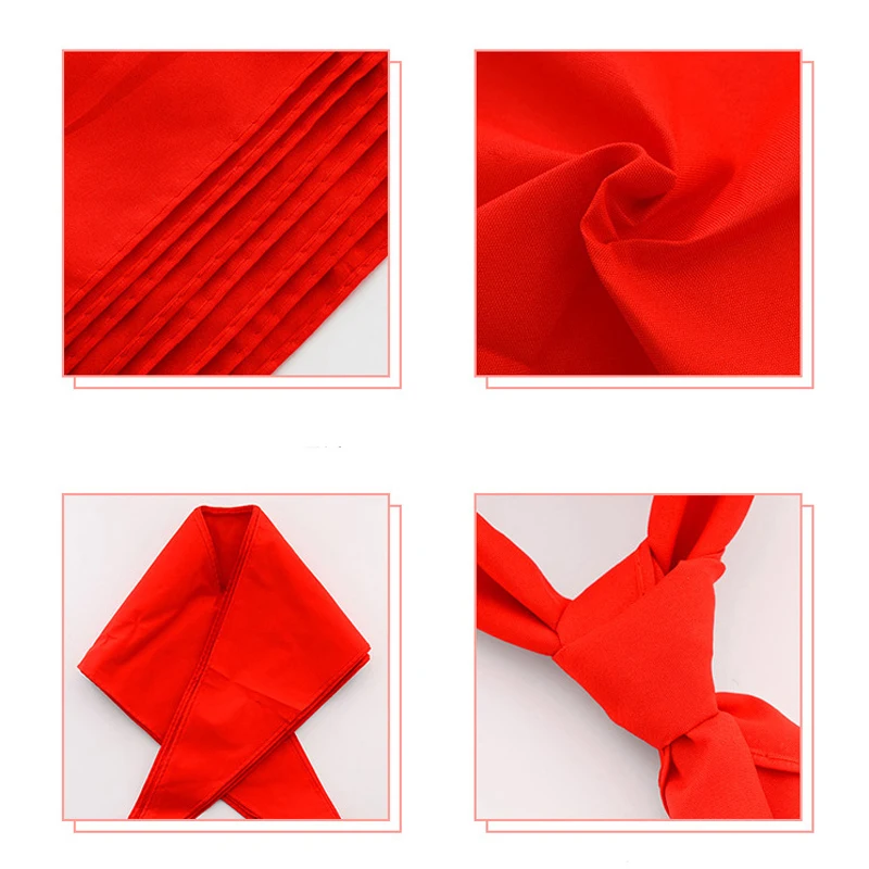 Luna&Dolphin Women Triangle Towel Scarf 120x25cm Solid Color Chiffon Cotton Classic Red Scarves Belt China Style Red Tie Choker 5