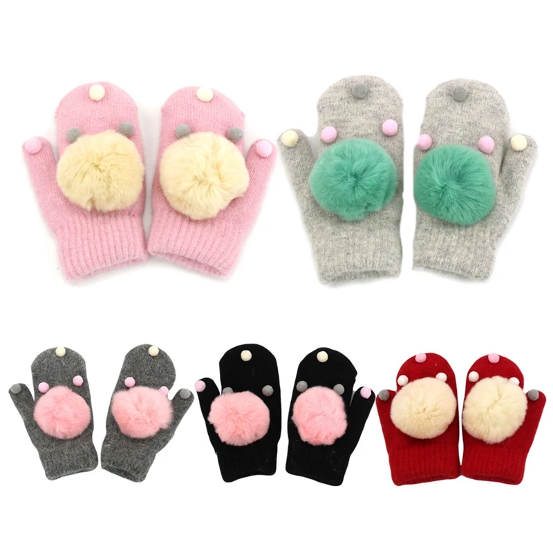 Baby Gloves Cute Cartoon Thicken Hot Infant Baby Girls Boys Of Winter