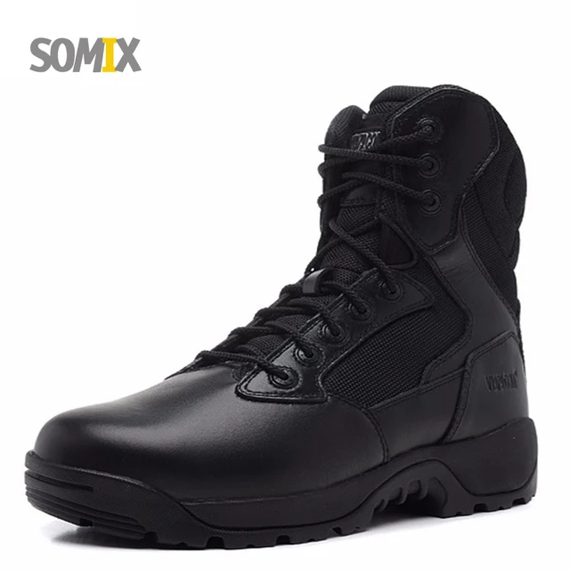 Cheap Somix Women and Men Outdoor Sport Genuine Leather Hiking Shoes 2016 Waterproof Anti-Puncture Combat Boots Camping Training Shoes