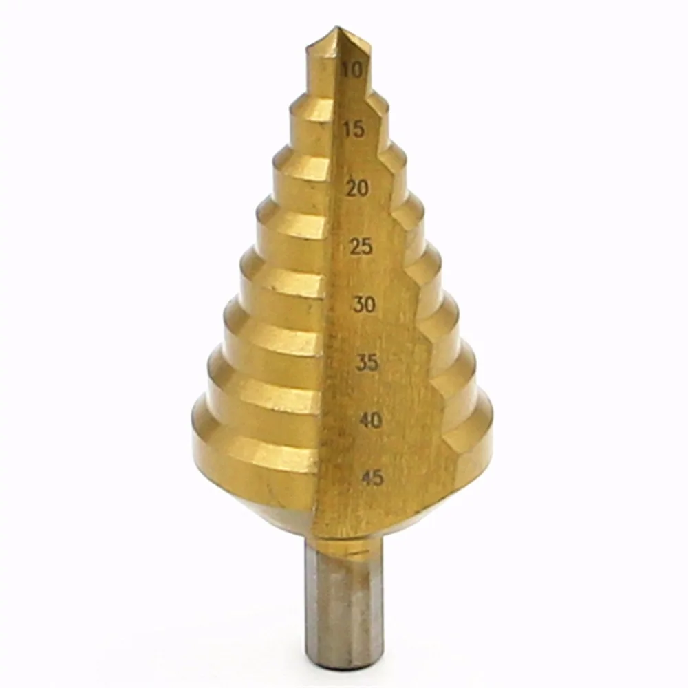 

10/45mm Multifunction Titanium HSS Step Cone Drill Bit Hole Cutter Tool